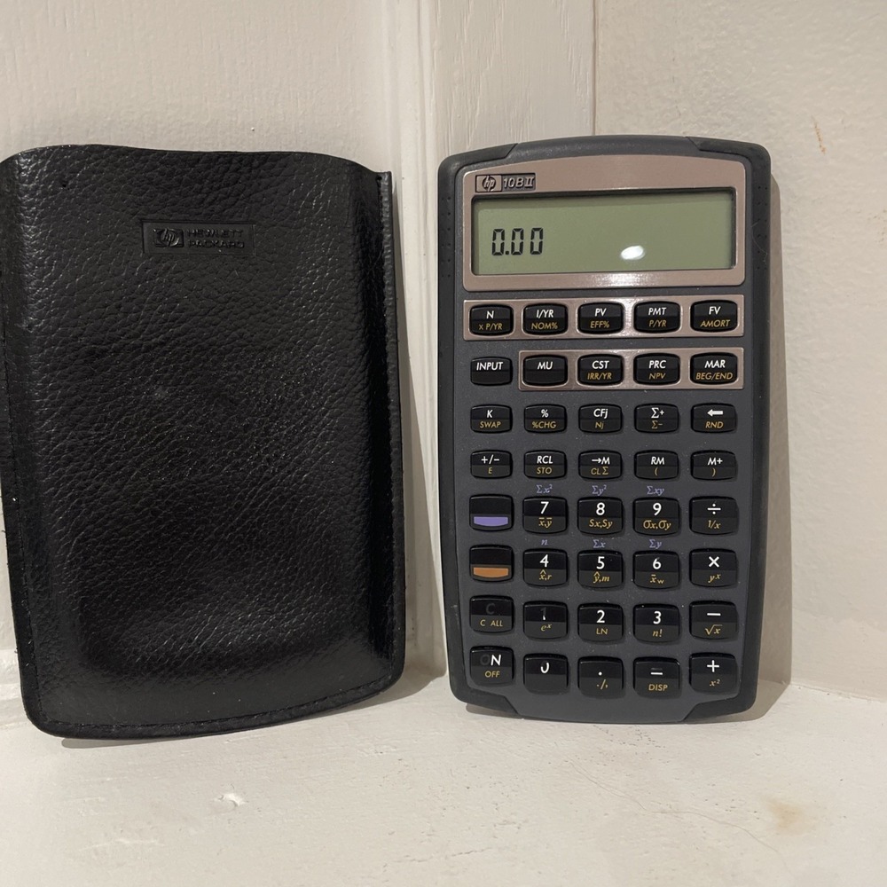Hewlett Packard HP-10BII Financial Calculator w/Case Math Home Office Working